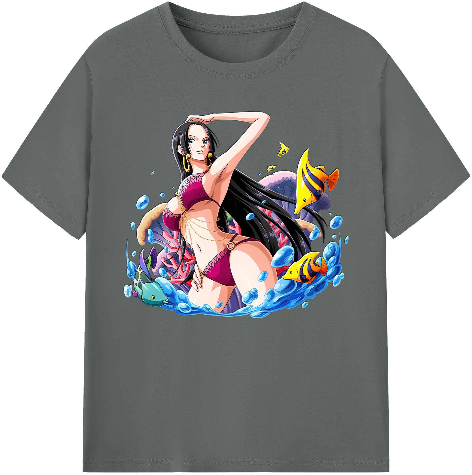 ワンピース ボア・ハンコック ONE PIECE Boa·Hancock 綿100％ メンズ半袖Tシャツ｜肌触りやわらか＆通気性
